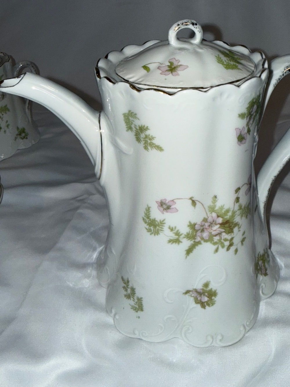 Winterling Bavaria Floral Coffee Pot Chocolate Pot Pink Rose Porcelain Vintage